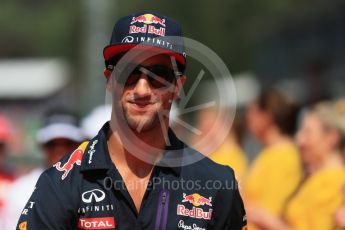 World © Octane Photographic Ltd. Infiniti Red Bull Racing RB11 – Daniel Ricciardo. Sunday 23rd August 2015, F1 Belgian GP Drivers’ Parade, Spa-Francorchamps, Belgium. Digital Ref: 1388LB1D1857