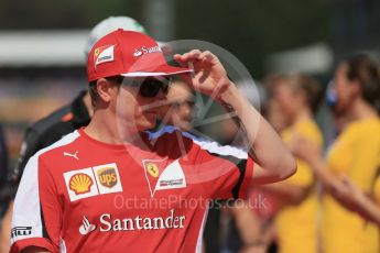 World © Octane Photographic Ltd. Scuderia Ferrari SF15-T – Kimi Raikkonen. Sunday 23rd August 2015, F1 Belgian GP Drivers’ Parade, Spa-Francorchamps, Belgium. Digital Ref: 1388LB1D1875
