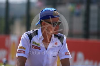 World © Octane Photographic Ltd. Sauber F1 Team C34-Ferrari – Marcus Ericsson. Sunday 23rd August 2015, F1 Belgian GP Drivers’ Parade, Spa-Francorchamps, Belgium. Digital Ref: 1388LB1D1902