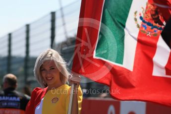 World © Octane Photographic Ltd. Shell grid girl. Sunday 23rd August 2015, F1 Belgian GP Grid, Spa-Francorchamps, Belgium. Digital Ref: 1388LB1D1941
