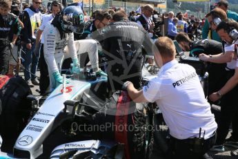 World © Octane Photographic Ltd. Mercedes AMG Petronas F1 W06 Hybrid – Nico Rosberg. Sunday 23rd August 2015, F1 Belgian GP Grid, Spa-Francorchamps, Belgium. Digital Ref: 1388LB5D9912