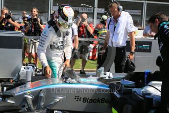 World © Octane Photographic Ltd. Mercedes AMG Petronas F1 W06 Hybrid – Lewis Hamilton. Sunday 23rd August 2015, F1 Belgian GP Grid, Spa-Francorchamps, Belgium. Digital Ref: 1388LB5D9925