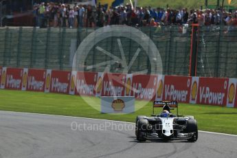 World © Octane Photographic Ltd. Sahara Force India VJM08B – Sergio Perez. Sunday 23rd August 2015, F1 Belgian GP Race, Spa-Francorchamps, Belgium. Digital Ref: 1389LB1D2107