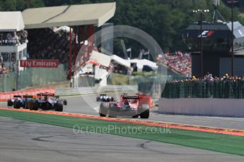 World © Octane Photographic Ltd. The pack heading to Eau Rouge. Sunday 23rd August 2015, F1 Belgian GP Race, Spa-Francorchamps, Belgium. Digital Ref: 1389LB1D2207