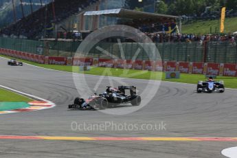 World © Octane Photographic Ltd. McLaren Honda MP4/30 – Fernando Alonso and Sauber F1 Team C34-Ferrari – Felipe Nasr. Sunday 23rd August 2015, F1 Belgian GP Race, Spa-Francorchamps, Belgium. Digital Ref: 1389LB5D0017