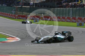 World © Octane Photographic Ltd. Mercedes AMG Petronas F1 W06 Hybrid – Lewis Hamilton. Sunday 23rd August 2015, F1 Belgian GP Race, Spa-Francorchamps, Belgium. Digital Ref: 1389LB5D0036