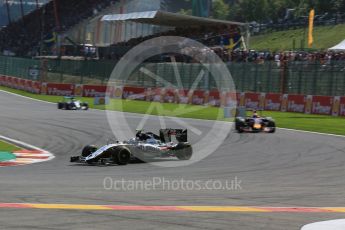 World © Octane Photographic Ltd. Sahara Force India VJM08B – Sergio Perez. Sunday 23rd August 2015, F1 Belgian GP Race, Spa-Francorchamps, Belgium. Digital Ref: 1389LB5D0044