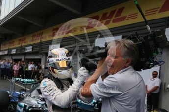 World © Octane Photographic Ltd. Mercedes AMG Petronas F1 W06 Hybrid – Lewis Hamilton. Sunday 23rd August 2015, F1 Belgian GP Parc Ferme, Spa-Francorchamps, Belgium. Digital Ref: 1390LB5D0104