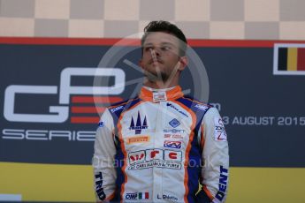 World © Octane Photographic Ltd. Sunday 23rd August 2015. Trident – Luca Ghiotto (1st). GP3 Race 2 Podium – Spa-Francorchamps, Belgium. Digital Ref. : 1385LB1D1568