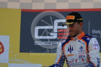 World © Octane Photographic Ltd. Sunday 23rd August 2015. Trident – Luca Ghiotto (1st). GP3 Race 2 Podium – Spa-Francorchamps, Belgium. Digital Ref. : 1385LB1D1643