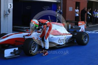 World © Octane Photographic Ltd. Sunday 23rd August 2015. ART Grand Prix – Alfonso Celis Jr. GP3 Race 2 Parc Ferme – Spa-Francorchamps, Belgium. Digital Ref. : 1385LB5D9711