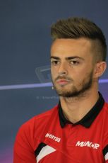 World © Octane Photographic Ltd. FIA Drivers’ Press Conference. Thursday 2nd July 2015, F1 British GP, Silverstone, UK. Manor Marussia F1 Team – William Stevens. Digital Ref: 1326LB1D3006