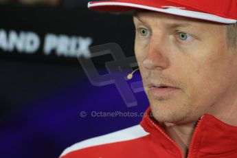 World © Octane Photographic Ltd. FIA Drivers’ Press Conference. Thursday 2nd July 2015, F1 British GP, Silverstone, UK. Scuderia Ferrari – Kimi Raikkonen. Digital Ref: 1326LB1D3027