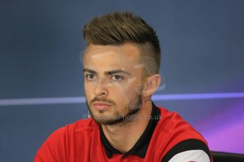 World © Octane Photographic Ltd. FIA Drivers’ Press Conference. Thursday 2nd July 2015, F1 British GP, Silverstone, UK. Manor Marussia F1 Team – William Stevens. Digital Ref: 1326LB1D3029