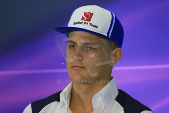 World © Octane Photographic Ltd. FIA Drivers’ Press Conference. Thursday 2nd July 2015, F1 British GP, Silverstone, UK. Sauber F1 Team – Marcus Ericsson. Digital Ref: 1326LB1D3039