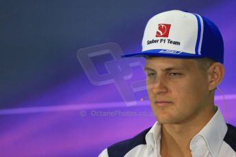 World © Octane Photographic Ltd. FIA Drivers’ Press Conference. Thursday 2nd July 2015, F1 British GP, Silverstone, UK. Sauber F1 Team – Marcus Ericsson. Digital Ref: 1326LB1D3080