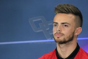 World © Octane Photographic Ltd. FIA Drivers’ Press Conference. Thursday 2nd July 2015, F1 British GP, Silverstone, UK. Manor Marussia F1 Team – William Stevens. Digital Ref: 1326LB1D3083