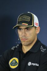 World © Octane Photographic Ltd. FIA Drivers’ Press Conference. Thursday 2nd July 2015, F1 British GP, Silverstone, UK. Lotus F1 Team – Pastor Maldonado. Digital Ref: 1326LB1D3113