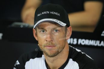 World © Octane Photographic Ltd. FIA Drivers’ Press Conference. Thursday 2nd July 2015, F1 British GP, Silverstone, UK. McLaren Honda - Jenson Button. Digital Ref: 1326LB1D3158