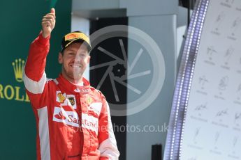 World © Octane Photographic Ltd. Scuderia Ferrari SF15-T– Sebastian Vettel. Sunday 5th July 2015, F1 British GP Podium, Silverstone, UK. Digital Ref: 1342LB1D6683