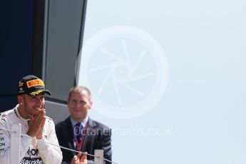 World © Octane Photographic Ltd. Mercedes AMG Petronas F1 W06 Hybrid – Lewis Hamilton. Sunday 5th July 2015, F1 British GP Podium, Silverstone, UK. Digital Ref: 1342LB1D6708