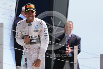 World © Octane Photographic Ltd. Mercedes AMG Petronas F1 W06 Hybrid – Lewis Hamilton. Sunday 5th July 2015, F1 British GP Podium, Silverstone, UK. Digital Ref: 1342LB1D6713