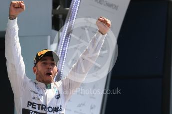 World © Octane Photographic Ltd. Mercedes AMG Petronas F1 W06 Hybrid – Lewis Hamilton. Sunday 5th July 2015, F1 British GP Podium, Silverstone, UK. Digital Ref: 1342LB1D6722