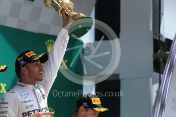 World © Octane Photographic Ltd. Mercedes AMG Petronas F1 W06 Hybrid – Lewis Hamilton. Sunday 5th July 2015, F1 British GP Podium, Silverstone, UK. Digital Ref: 1342LB1D6824