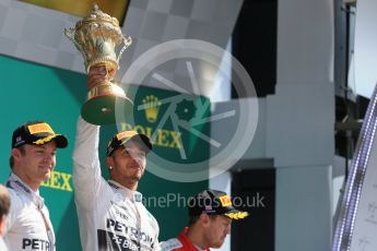 World © Octane Photographic Ltd. Mercedes AMG Petronas F1 W06 Hybrid – Lewis Hamilton. Sunday 5th July 2015, F1 British GP Podium, Silverstone, UK. Digital Ref: 1342LB1D6846
