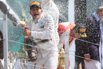 World © Octane Photographic Ltd. Mercedes AMG Petronas F1 W06 Hybrid – Lewis Hamilton. Sunday 5th July 2015, F1 British GP Podium, Silverstone, UK. Digital Ref: 1342LB1D6905