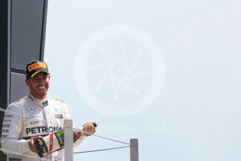 World © Octane Photographic Ltd. Mercedes AMG Petronas F1 W06 Hybrid – Lewis Hamilton. Sunday 5th July 2015, F1 British GP Podium, Silverstone, UK. Digital Ref: 1342LB1D6964