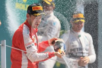 World © Octane Photographic Ltd. Scuderia Ferrari SF15-T– Sebastian Vettel. Sunday 5th July 2015, F1 British GP Podium, Silverstone, UK. Digital Ref: 1342LB1D6986