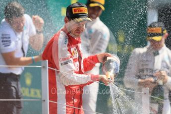 World © Octane Photographic Ltd. Scuderia Ferrari SF15-T– Sebastian Vettel. Sunday 5th July 2015, F1 British GP Podium, Silverstone, UK. Digital Ref: 1342LB1D6994