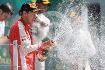 World © Octane Photographic Ltd. Scuderia Ferrari SF15-T– Sebastian Vettel. Sunday 5th July 2015, F1 British GP Podium, Silverstone, UK. Digital Ref: 1342LB1D7003
