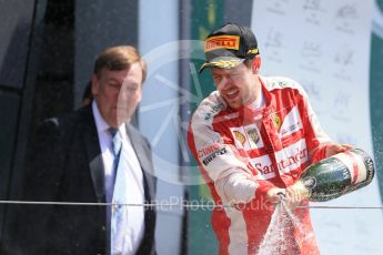 World © Octane Photographic Ltd. Scuderia Ferrari SF15-T– Sebastian Vettel. Sunday 5th July 2015, F1 British GP Podium, Silverstone, UK. Digital Ref: 1342LB1D7041