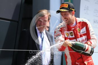 World © Octane Photographic Ltd. Scuderia Ferrari SF15-T– Sebastian Vettel. Sunday 5th July 2015, F1 British GP Podium, Silverstone, UK. Digital Ref: 1342LB1D7051