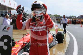 World © Octane Photographic Ltd. Scuderia Ferrari SF15-T– Sebastian Vettel. Sunday 5th July 2015, F1 British GP Parc Ferme, Silverstone, UK. Digital Ref: 1342LB5D0019