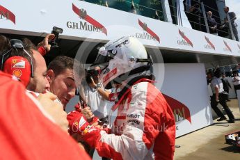 World © Octane Photographic Ltd. Scuderia Ferrari SF15-T– Sebastian Vettel. Sunday 5th July 2015, F1 British GP Parc Ferme, Silverstone, UK. Digital Ref: 1342LB5D0043