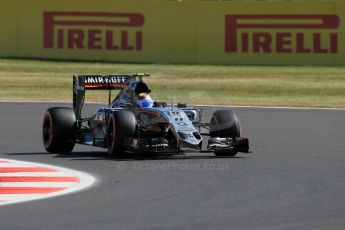 World © Octane Photographic Ltd. Sahara Force India VJM08B – Sergio Perez. Friday 3rd July 2015, F1 British GP Practice 1, Silverstone, UK. Digital Ref: 1327LB1D3436