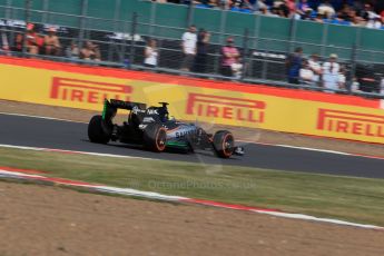 World © Octane Photographic Ltd. Sahara Force India VJM08B – Sergio Perez. Friday 3rd July 2015, F1 British GP Practice 1, Silverstone, UK. Digital Ref: 1327LB1D4098