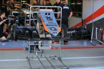 World © Octane Photographic Ltd. Sahara Force India VJM08B old design nose. Friday 3rd July 2015, F1 British GP Practice 1, Silverstone, UK. Digital Ref: 1327LB5D8701