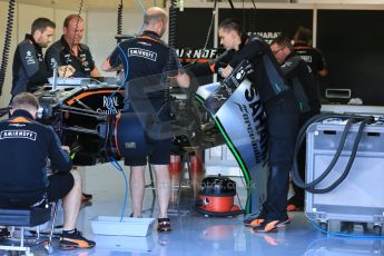 World © Octane Photographic Ltd. Sahara Force India VJM08B. Friday 3rd July 2015, F1 British GP Practice 1, Silverstone, UK. Digital Ref: 1327LB5D8721