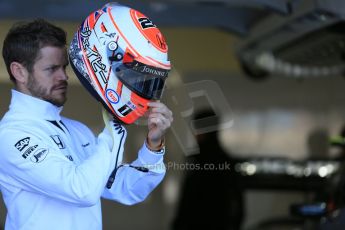 World © Octane Photographic Ltd. McLaren Honda MP4/30 - Jenson Button's helmet being readied. Friday 3rd July 2015, F1 British GP Practice 1, Silverstone, UK. Digital Ref: 1327LB5D8821
