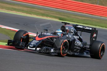 World © Octane Photographic Ltd. McLaren Honda MP4/30 – Fernando Alonso. Friday 3rd July 2015, F1 British GP Practice 2, Silverstone, UK. Digital Ref: 1328LB1D4195