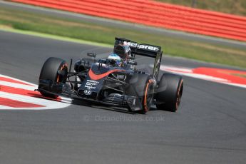 World © Octane Photographic Ltd. McLaren Honda MP4/30 – Fernando Alonso. Friday 3rd July 2015, F1 British GP Practice 2, Silverstone, UK. Digital Ref: 1328LB1D4302