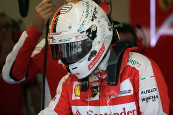 World © Octane Photographic Ltd. Scuderia Ferrari SF15-T– Sebastian Vettel. Saturday 4th July 2015, F1 British GP Practice 3, Silverstone, UK. Digital Ref: 1334LB1D4908