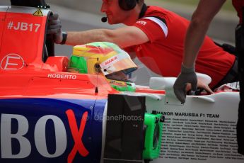 World © Octane Photographic Ltd. Manor Marussia F1 Team MR03B – Roberto Merhi. Saturday 4th July 2015, F1 British GP Practice 3, Silverstone, UK. Digital Ref: 1334LB1D4970