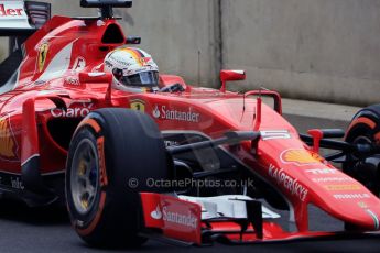 World © Octane Photographic Ltd. Scuderia Ferrari SF15-T– Sebastian Vettel. Saturday 4th July 2015, F1 British GP Practice 3, Silverstone, UK. Digital Ref: 1334LB1D5017