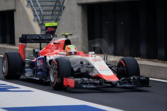 World © Octane Photographic Ltd. Manor Marussia F1 Team MR03B – Roberto Merhi. Saturday 4th July 2015, F1 British GP Practice 3, Silverstone, UK. Digital Ref: 1334LB1D5045