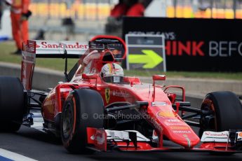 World © Octane Photographic Ltd. Scuderia Ferrari SF15-T– Sebastian Vettel. Saturday 4th July 2015, F1 British GP Practice 3, Silverstone, UK. Digital Ref: 1334LB1D5092